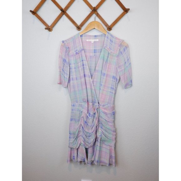 Veronica Beard Womens Dakota Plaid Silk Mini Dress, size 6 - Picture 2 of 16